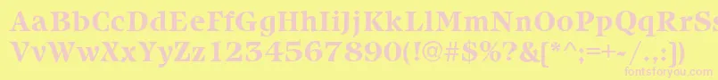 IcebergBold-fontti – vaaleanpunaiset fontit keltaisella taustalla