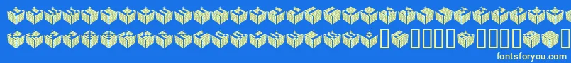 フォントCubicdotStandard – 黄色の文字、青い背景