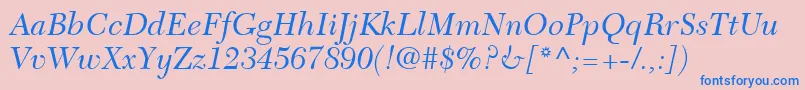 NewCaledoniaLtItalic Font – Blue Fonts on Pink Background