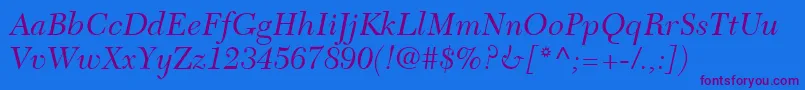 NewCaledoniaLtItalic Font – Purple Fonts on Blue Background