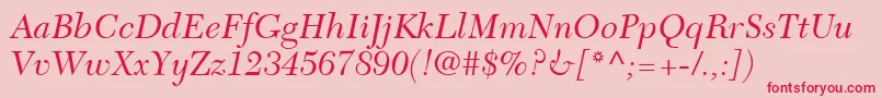 NewCaledoniaLtItalic Font – Red Fonts on Pink Background