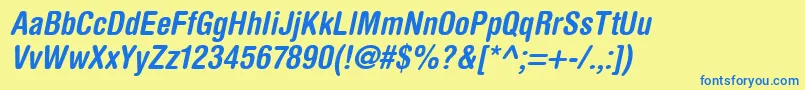 HelveticaRoundedLtBoldCondensedOblique Font – Blue Fonts on Yellow Background
