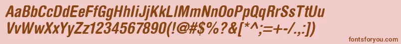 HelveticaRoundedLtBoldCondensedOblique Font – Brown Fonts on Pink Background
