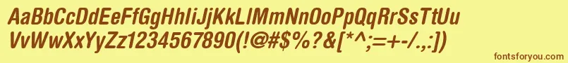 HelveticaRoundedLtBoldCondensedOblique Font – Brown Fonts on Yellow Background