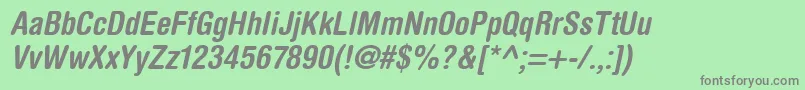 HelveticaRoundedLtBoldCondensedOblique Font – Gray Fonts on Green Background