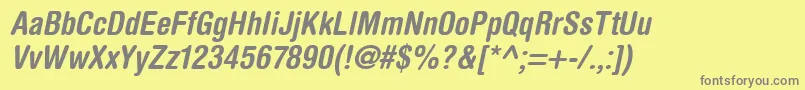 HelveticaRoundedLtBoldCondensedOblique Font – Gray Fonts on Yellow Background