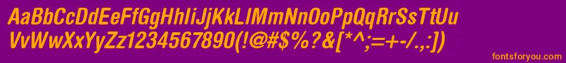 HelveticaRoundedLtBoldCondensedOblique Font – Orange Fonts on Purple Background