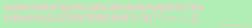 HelveticaRoundedLtBoldCondensedOblique Font – Pink Fonts on Green Background