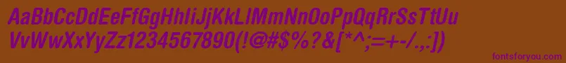 HelveticaRoundedLtBoldCondensedOblique Font – Purple Fonts on Brown Background