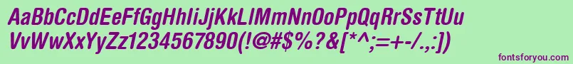 HelveticaRoundedLtBoldCondensedOblique Font – Purple Fonts on Green Background