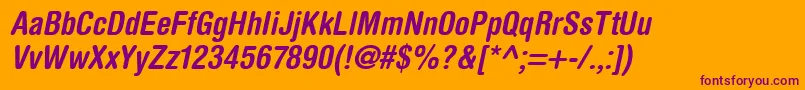 HelveticaRoundedLtBoldCondensedOblique Font – Purple Fonts on Orange Background