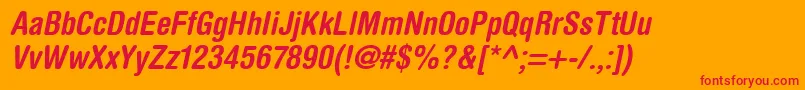 HelveticaRoundedLtBoldCondensedOblique Font – Red Fonts on Orange Background