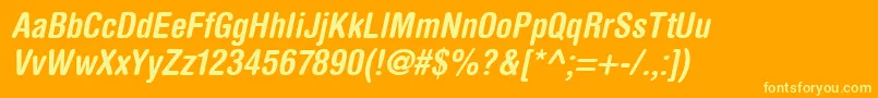 HelveticaRoundedLtBoldCondensedOblique Font – Yellow Fonts on Orange Background