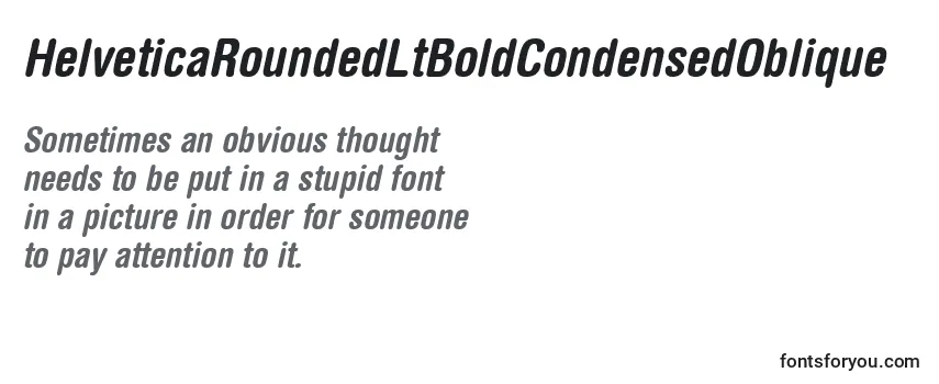 Przegląd czcionki HelveticaRoundedLtBoldCondensedOblique