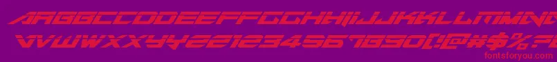 フォントTarrgetlaserital – 紫の背景に赤い文字