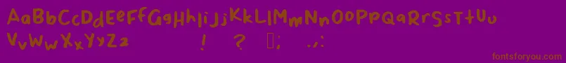 ScrappyLeDoot-Schriftart – Braune Schriften auf violettem Hintergrund