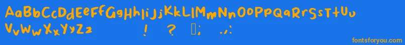ScrappyLeDoot-fontti – oranssit fontit sinisellä taustalla