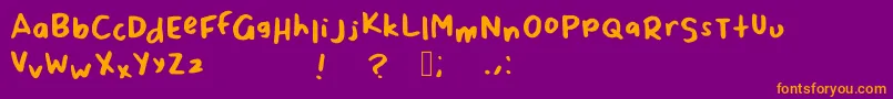 ScrappyLeDoot-Schriftart – Orangefarbene Schriften auf violettem Hintergrund