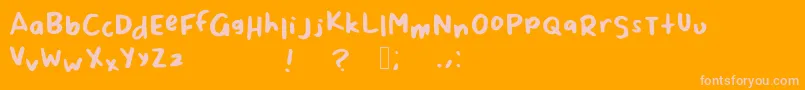ScrappyLeDoot-fontti – vaaleanpunaiset fontit oranssilla taustalla