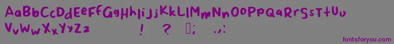 Шрифт ScrappyLeDoot – фиолетовые шрифты на сером фоне