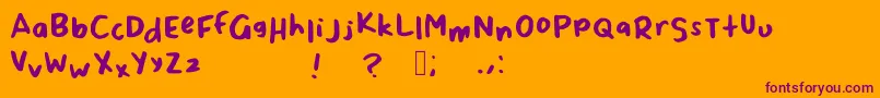 ScrappyLeDoot Font – Purple Fonts on Orange Background