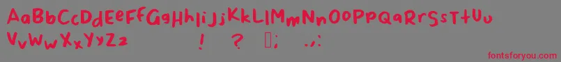 ScrappyLeDoot-Schriftart – Rote Schriften auf grauem Hintergrund