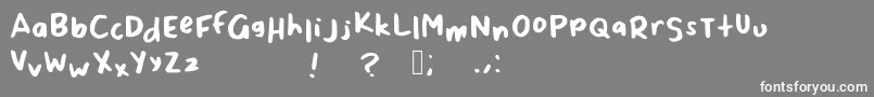ScrappyLeDoot-Schriftart – Weiße Schriften auf grauem Hintergrund