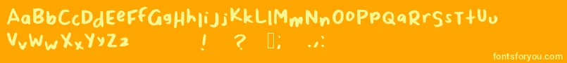 ScrappyLeDoot-Schriftart – Gelbe Schriften auf orangefarbenem Hintergrund