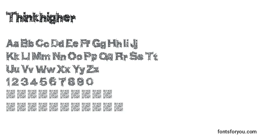 Schriftart Thinkhigher – Alphabet, Zahlen, spezielle Symbole