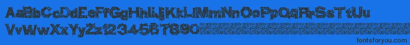 Thinkhigher-Schriftart – Schwarze Schriften auf blauem Hintergrund