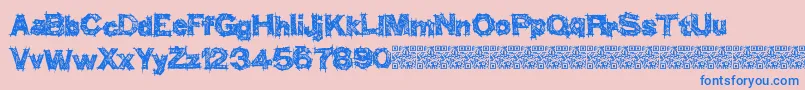 Police Thinkhigher – polices bleues sur fond rose