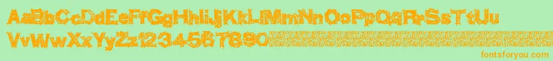 Thinkhigher-fontti – oranssit fontit vihreällä taustalla