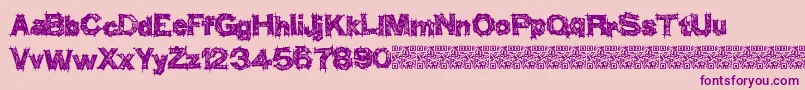 フォントThinkhigher – ピンクの背景に紫のフォント