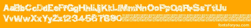 Thinkhigher-Schriftart – Weiße Schriften auf orangefarbenem Hintergrund