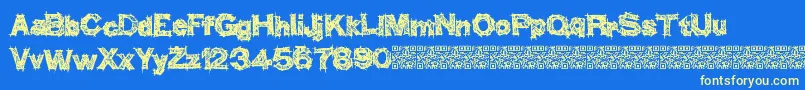 Police Thinkhigher – polices jaunes sur fond bleu