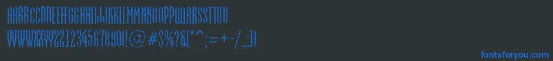 Fonte EmpirialbrkRegular – fontes azuis em um fundo preto