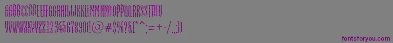 Шрифт EmpirialbrkRegular – фиолетовые шрифты на сером фоне