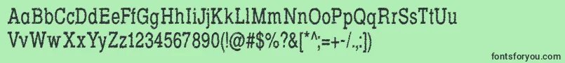 Шрифт RowdyTypemachine5CondensedRegular – чёрные шрифты на зелёном фоне