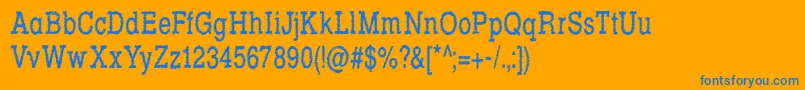 RowdyTypemachine5CondensedRegular Font – Blue Fonts on Orange Background