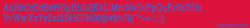 RowdyTypemachine5CondensedRegular Font – Blue Fonts on Red Background