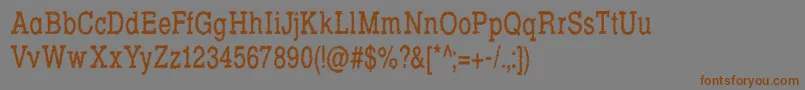 Шрифт RowdyTypemachine5CondensedRegular – коричневые шрифты на сером фоне