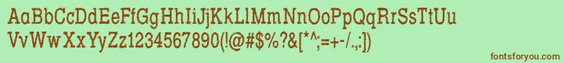 Шрифт RowdyTypemachine5CondensedRegular – коричневые шрифты на зелёном фоне