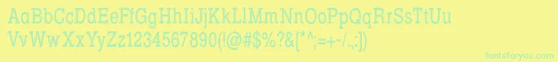 RowdyTypemachine5CondensedRegular Font – Green Fonts on Yellow Background