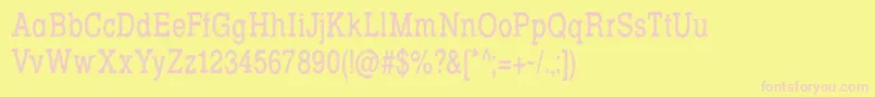 RowdyTypemachine5CondensedRegular Font – Pink Fonts on Yellow Background