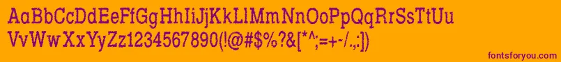 RowdyTypemachine5CondensedRegular-Schriftart – Violette Schriften auf orangefarbenem Hintergrund