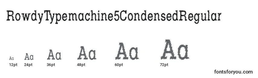 RowdyTypemachine5CondensedRegular Font Sizes