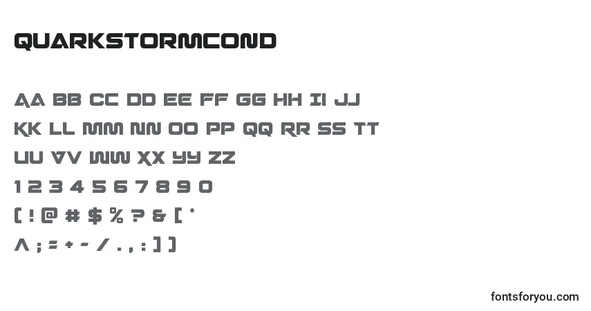 Шрифт Quarkstormcond – алфавит, цифры, специальные символы