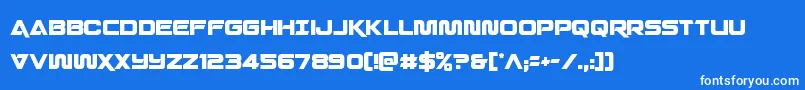 フォントQuarkstormcond – 青い背景に白い文字