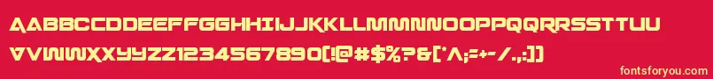 Шрифт Quarkstormcond – жёлтые шрифты на красном фоне