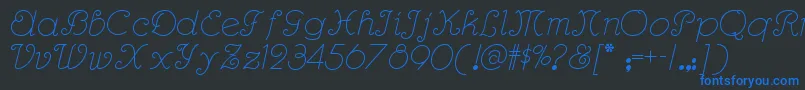 Rhumbascriptnf Font – Blue Fonts on Black Background